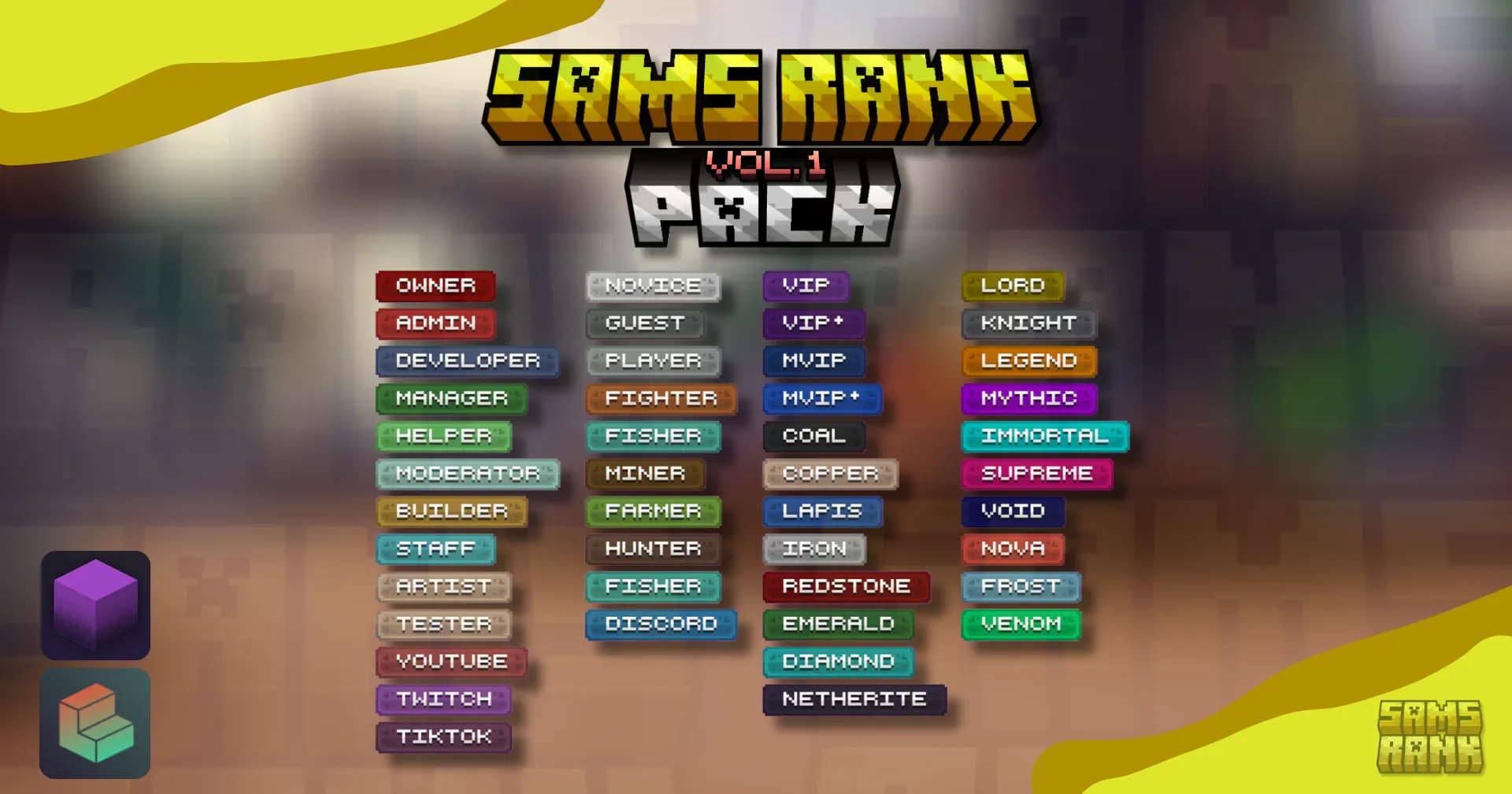 Sam's Ranks Vol 1 | 40+ Total